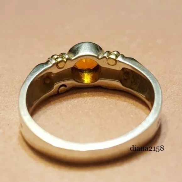 *SOLD* LAGOS Vintage Sterling Silver & 18K Yellow Gold Caviar Ring Size 7 - Picture 3 of 7